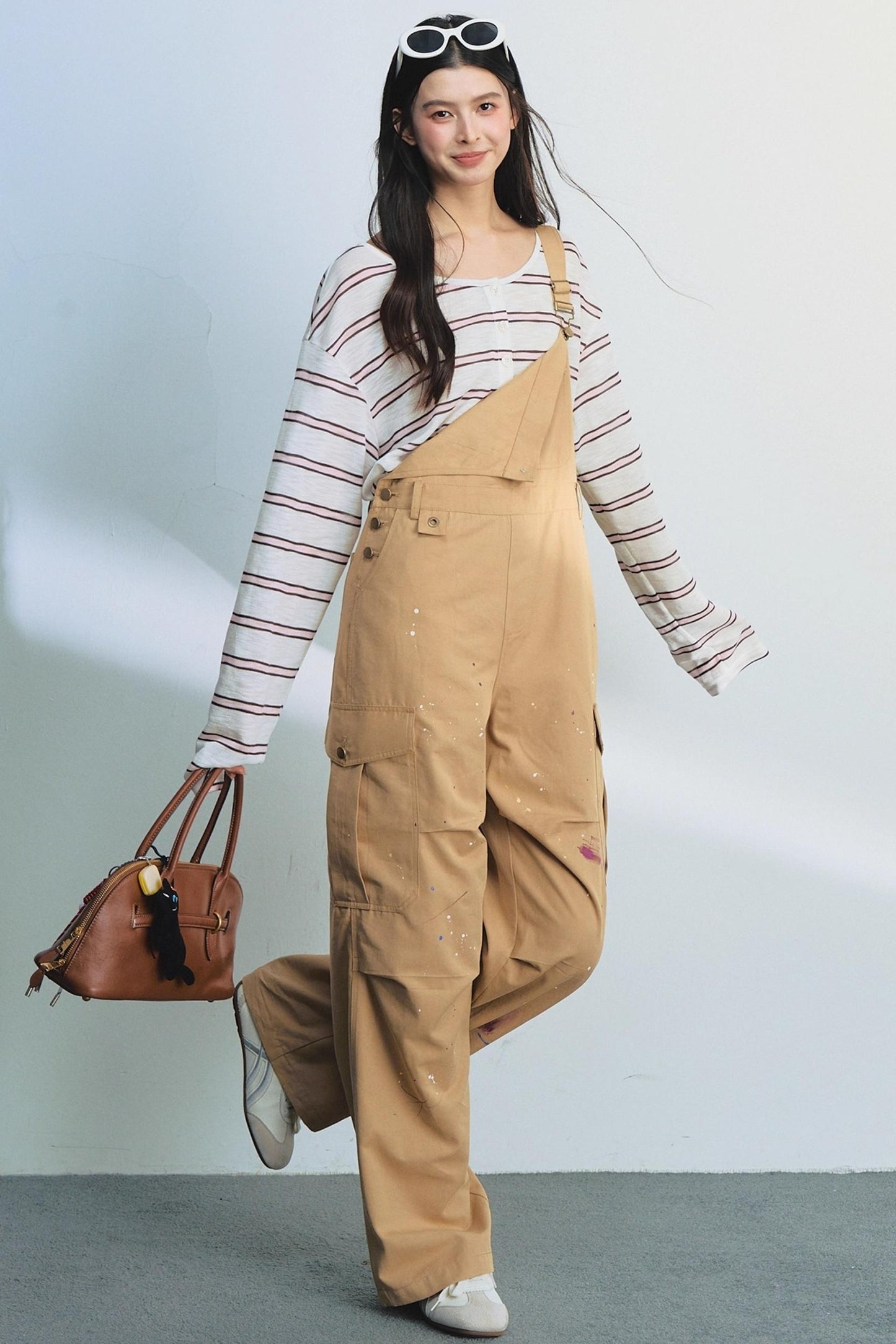 Blue Striped Bag-Up T-Shirt