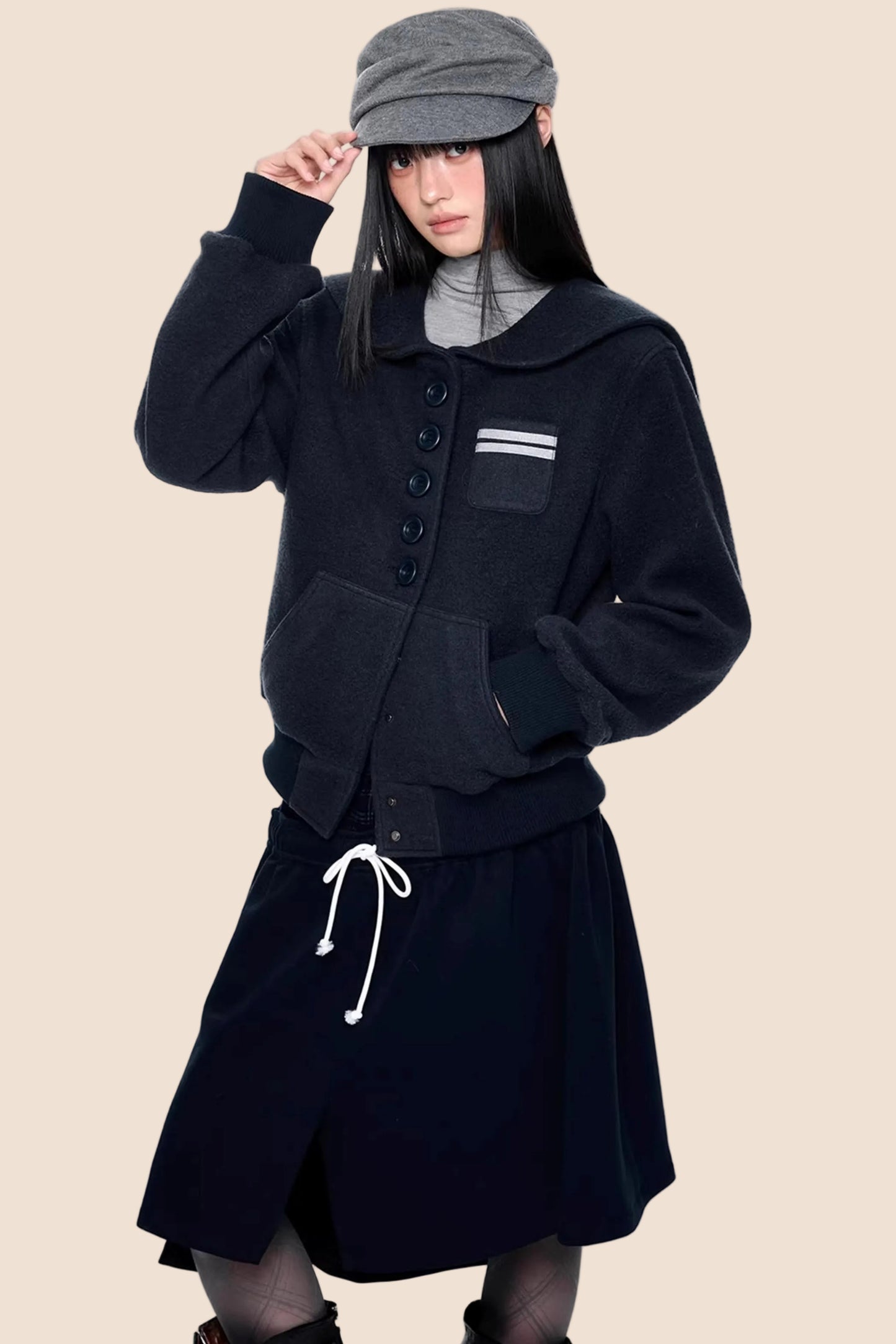 Preppy Vintage Woolen Coat