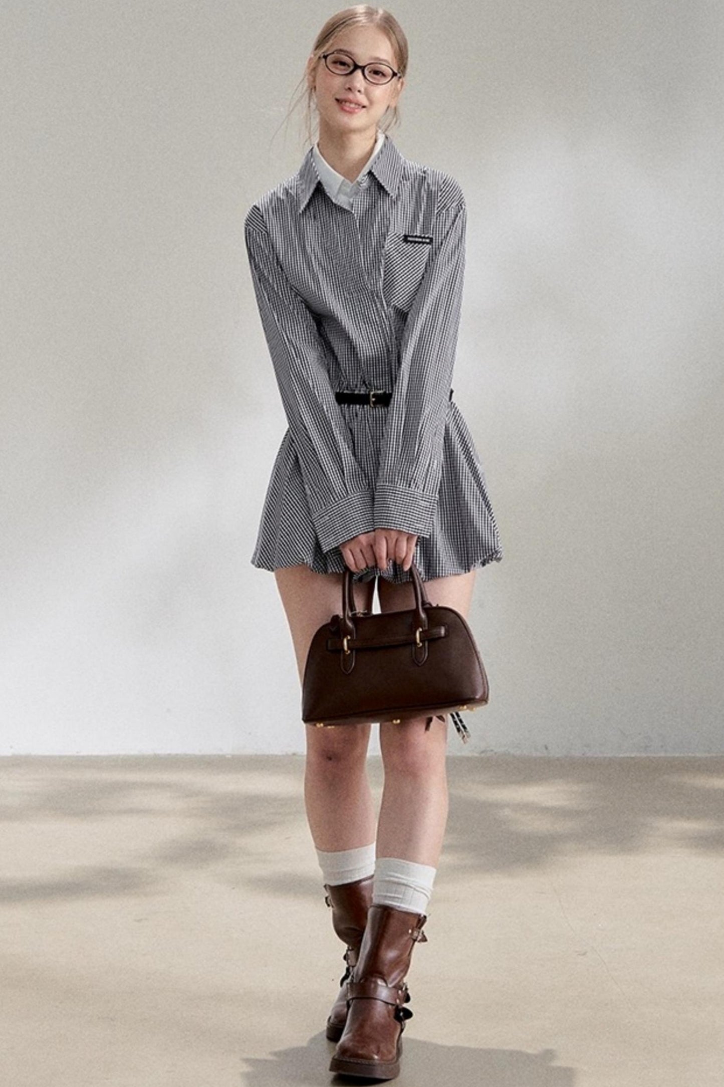 Sweater Shawl Plaid Shirt Dress