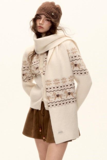 Fair Isle Wool Cardigan Set-Up