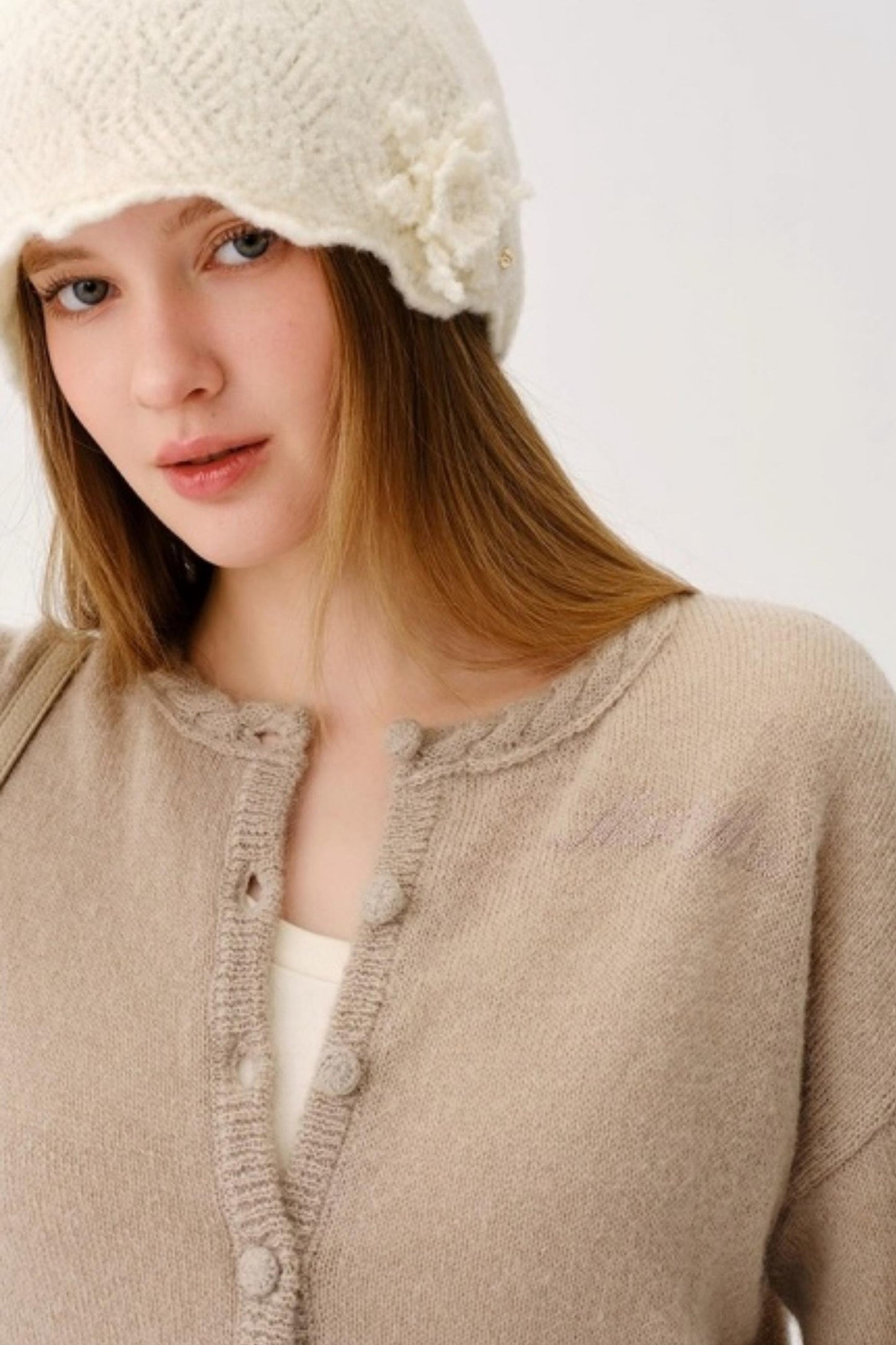 Alpaca Wool Embroidered Cardigan