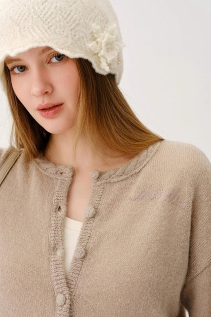 Alpaca Wool Embroidered Cardigan