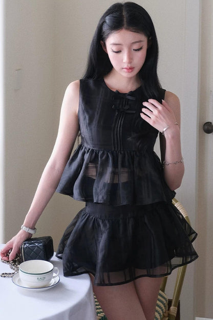 Thousand Flowers Ruffle Cake Skirt Set-Up