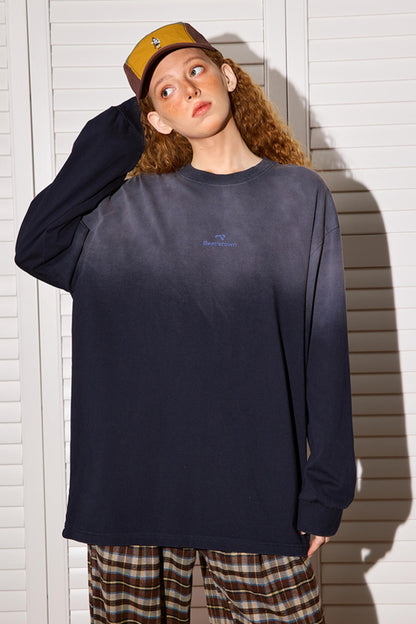 Gewaschenes Gradient Langarmshirt 