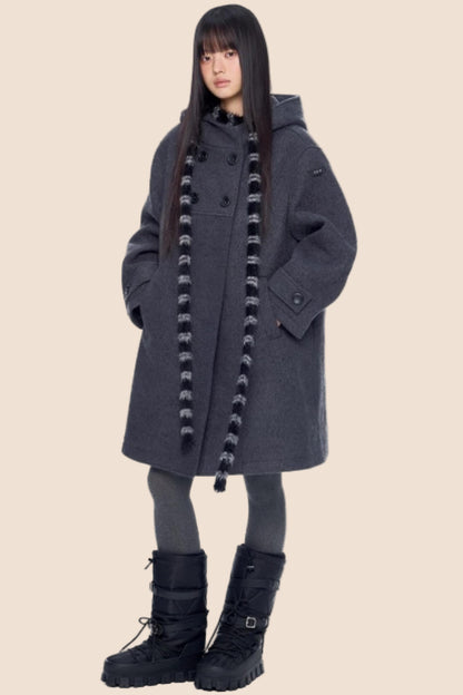 Retro Hooded Woolen Coat