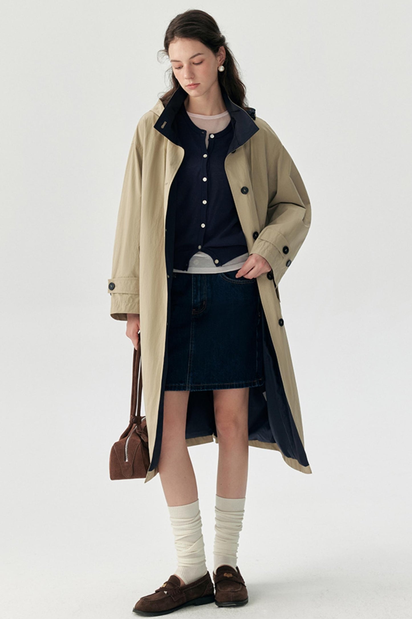 Relaxed Silhouette Cinched Waist Parka Coat
