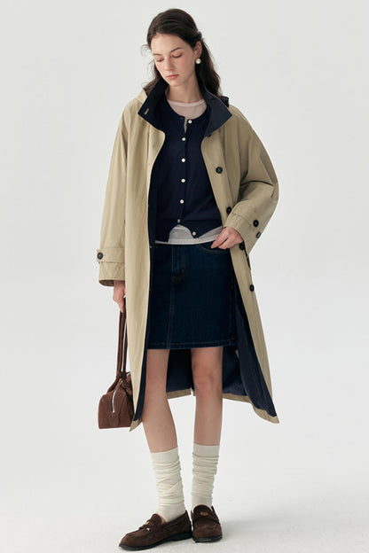 Relaxed Silhouette Cinched Waist Parka Coat