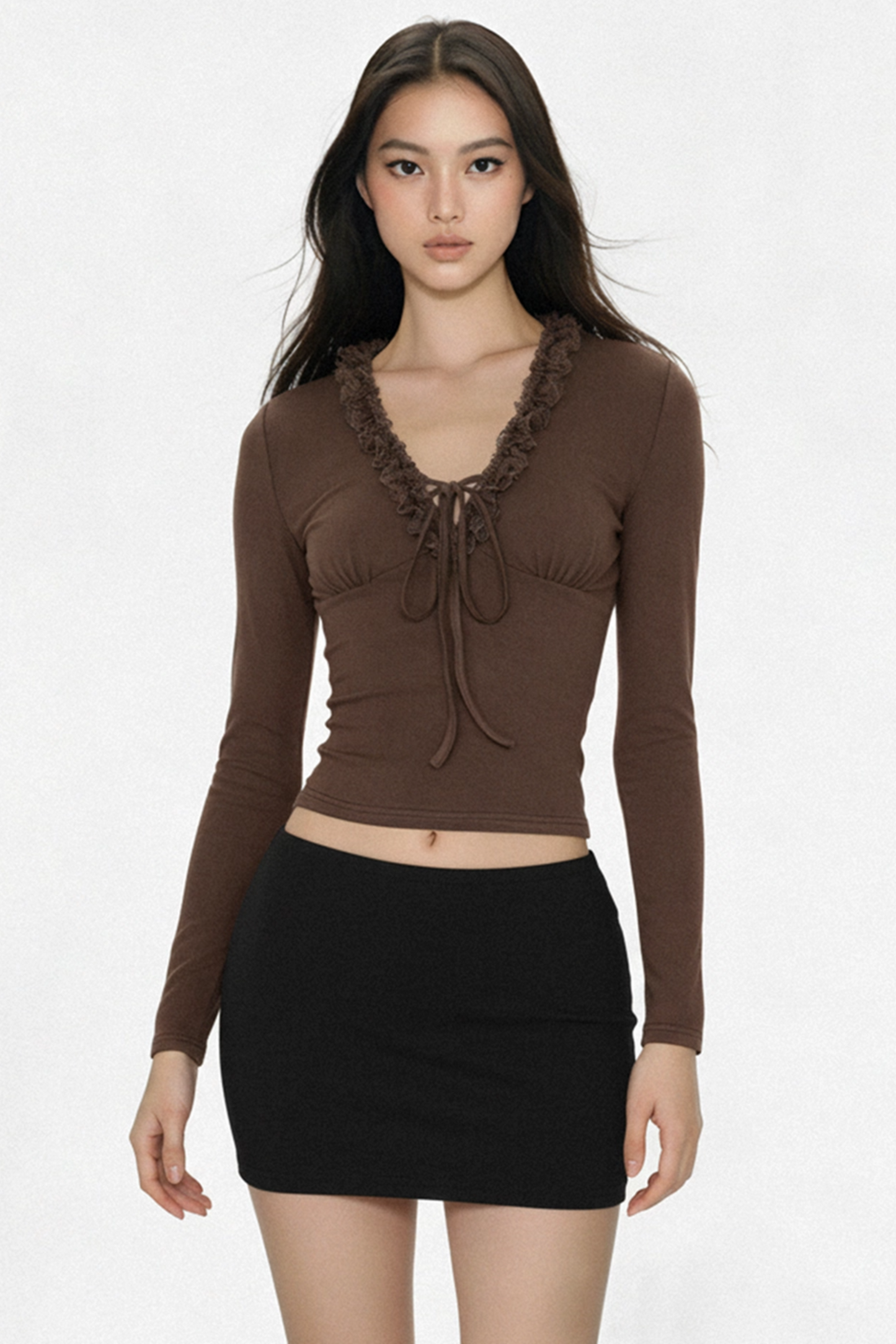 Retro Lace Slim-Fit Top