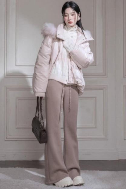 Wool Silk Flared Sweatpants