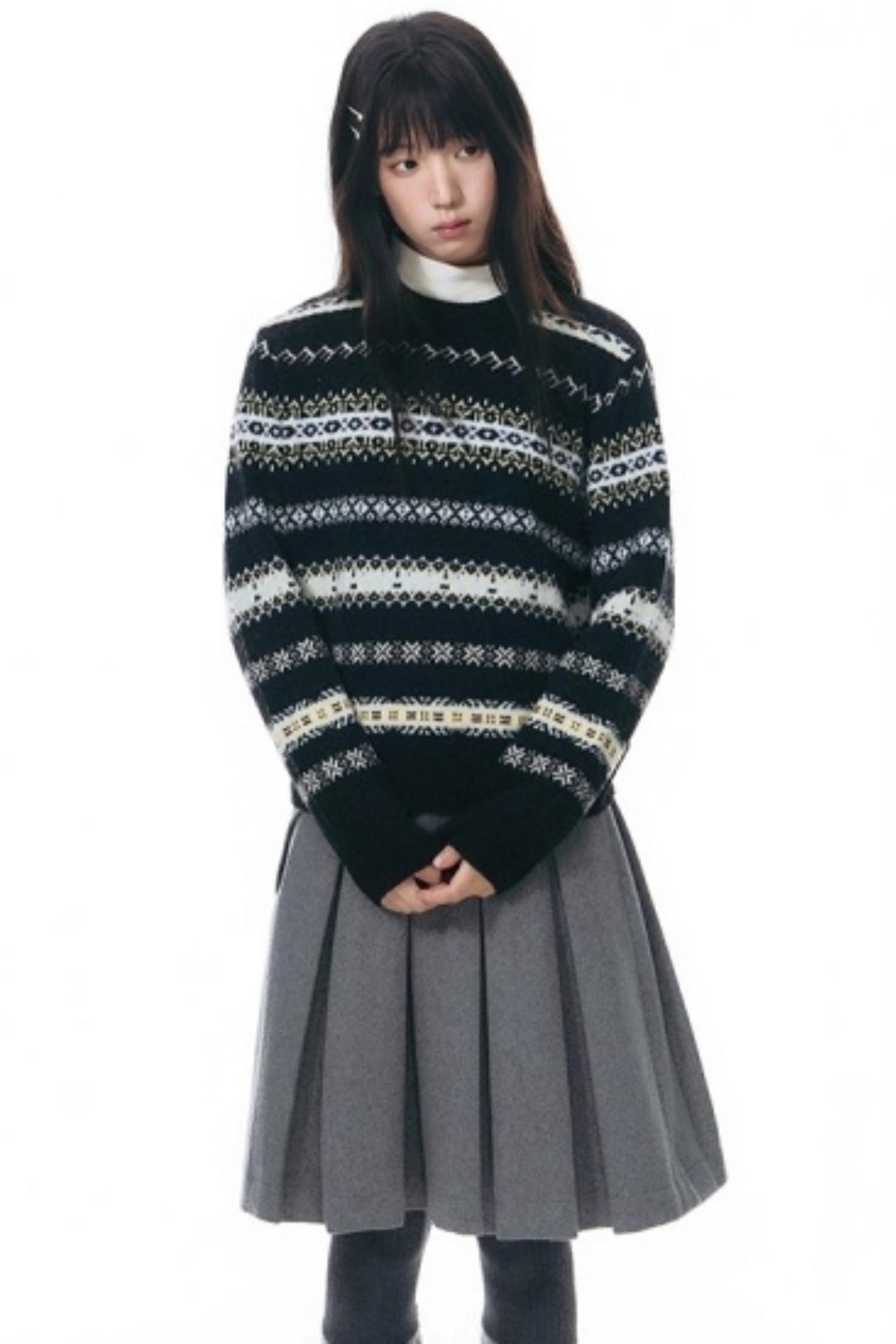 Fair Isle Jacquard Striped Sweater