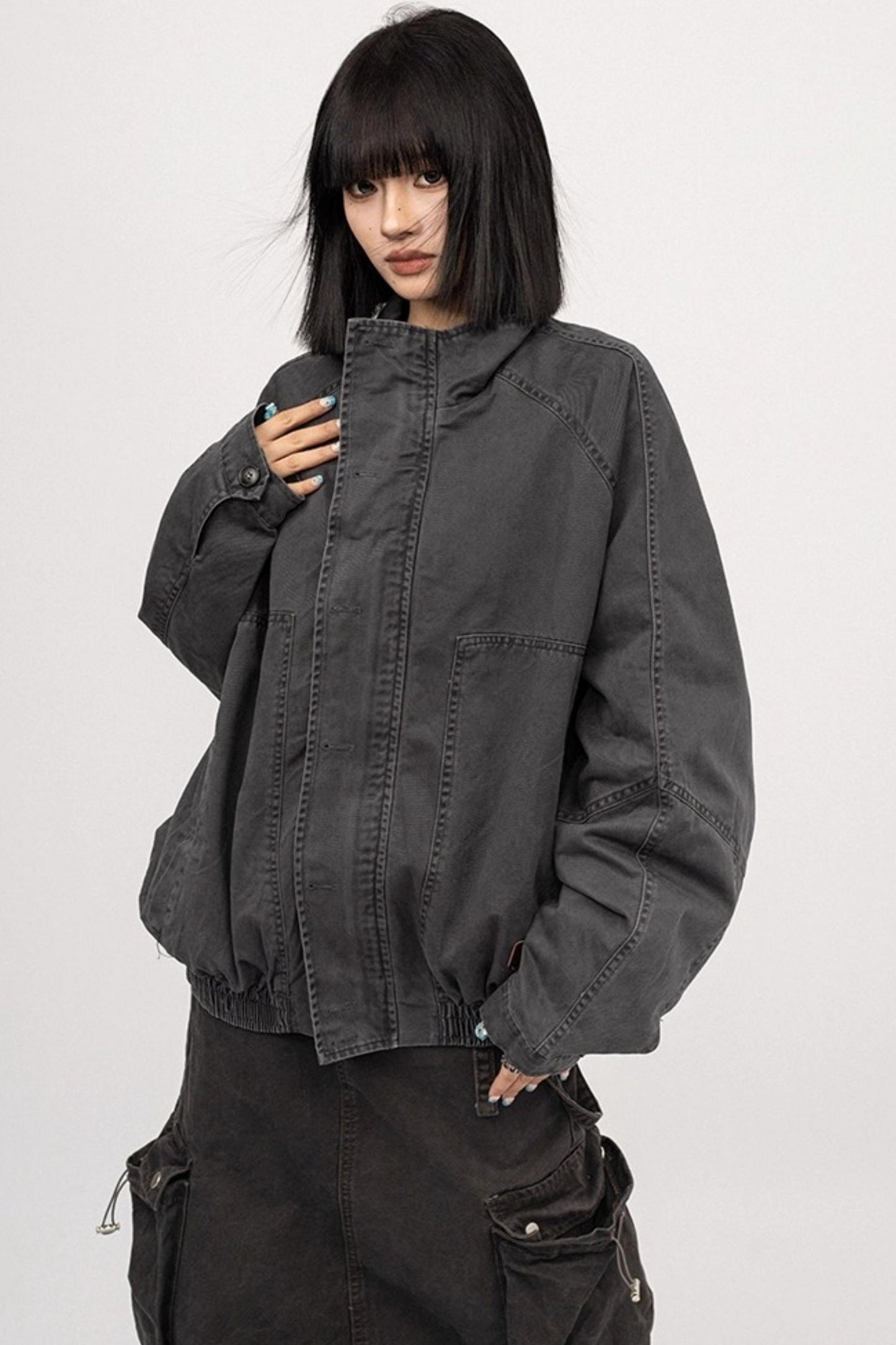 American Vintage Stand Collar Cargo Jacket