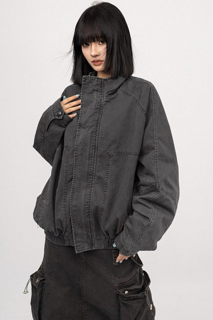 American Vintage Stand Collar Cargo Jacket