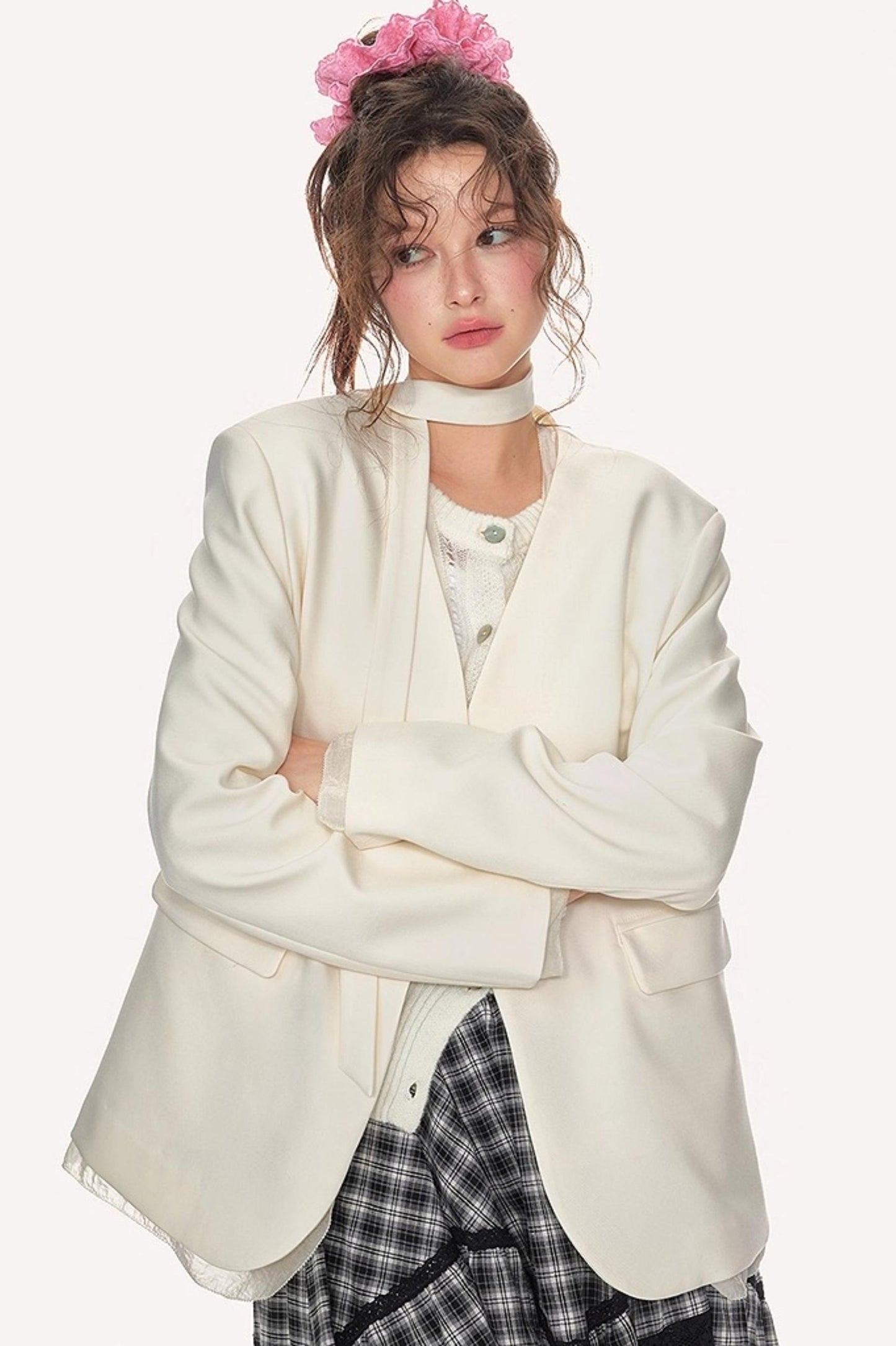 Shoulder Padded Streamline Blazer