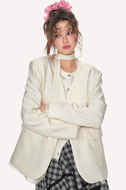 Shoulder Padded Streamline Blazer