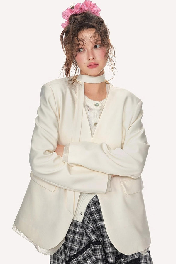 Shoulder Padded Streamline Blazer