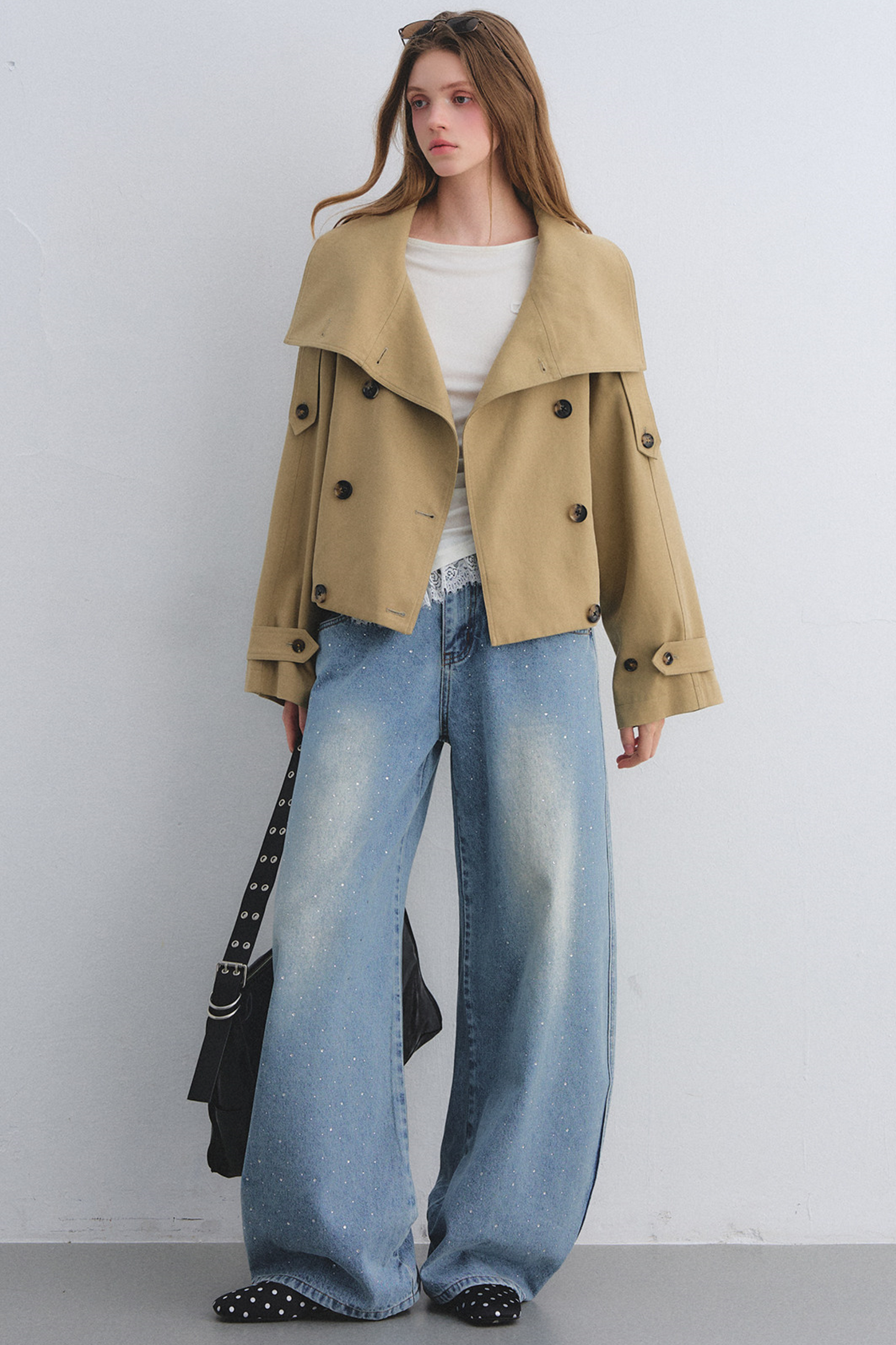 Flower Bud Cocoon Jacket Jeans Set-Up