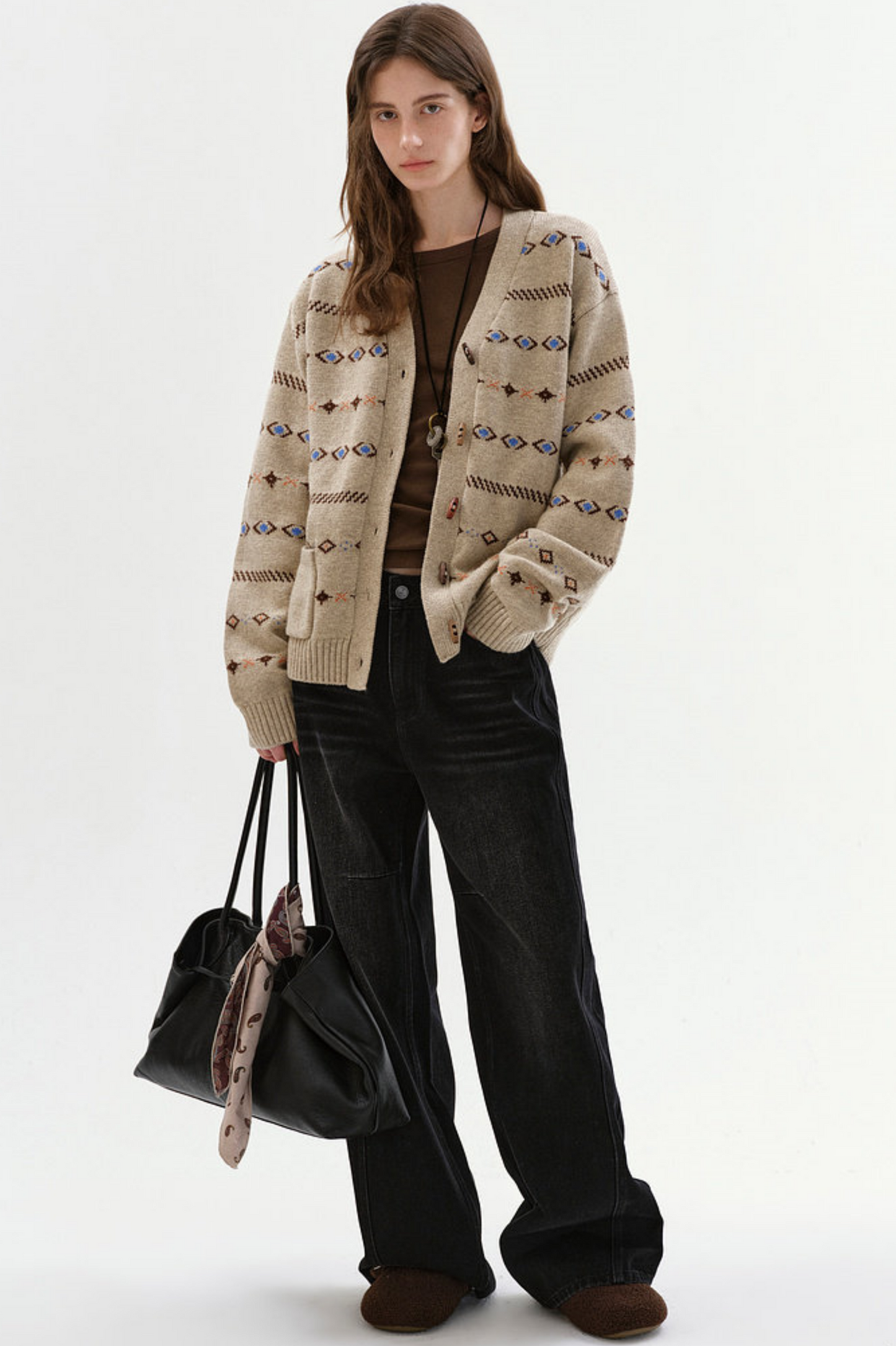 Fano Wool Geometric Cardigan