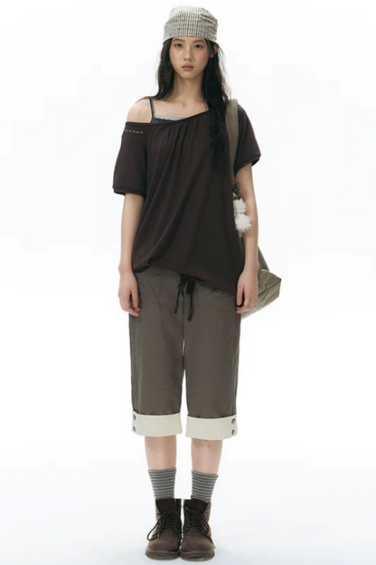 Patchwork Straight Leg Pants