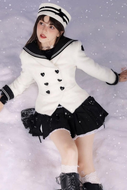 Golden Mink Sailor Collar Jacket