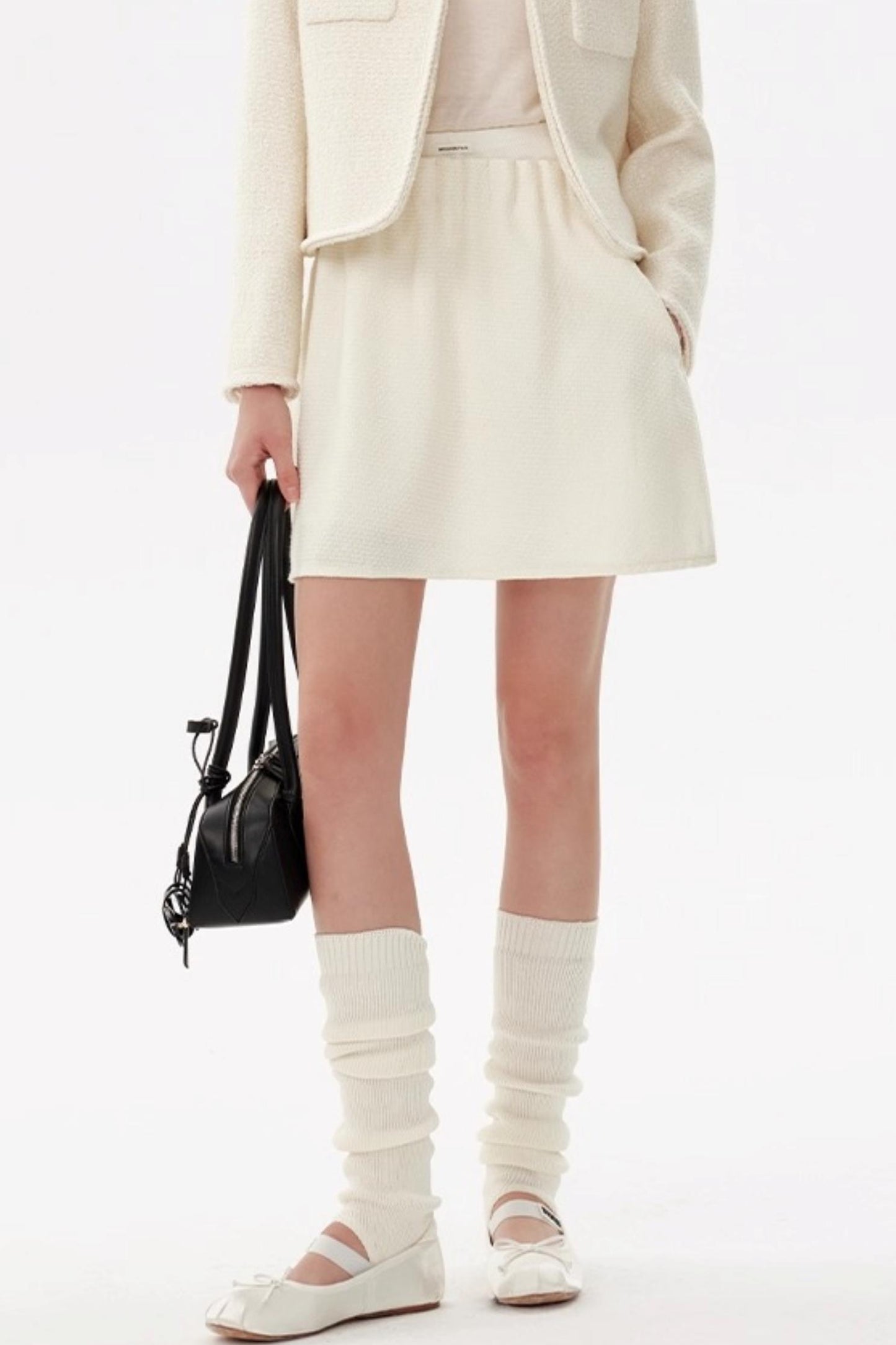 Designer White Short Skirt