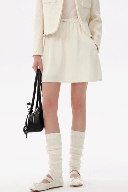 Designer White Short Skirt