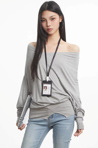 Lace Splicing Off-Shoulder Top