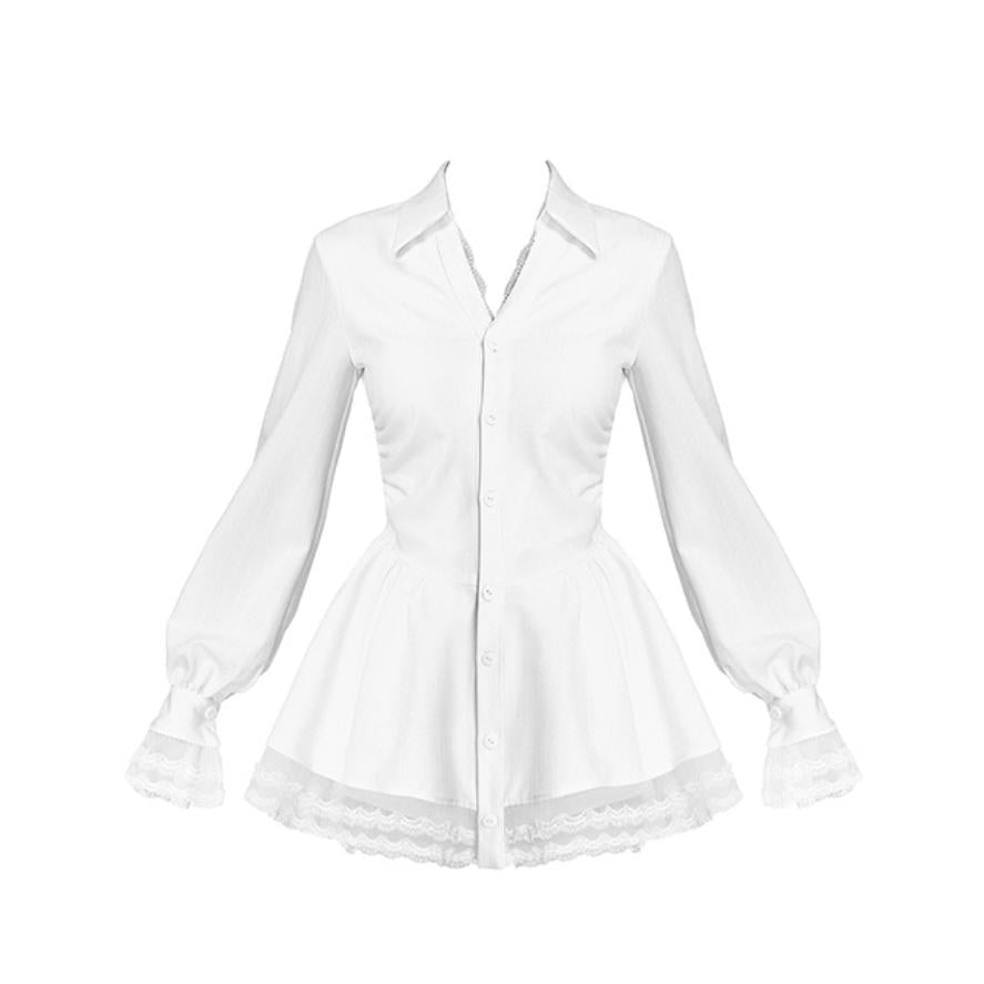 French Lace Patchwork Waist Dress & Pants Set