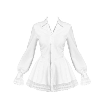 French Lace Patchwork Waist Dress & Pants Set