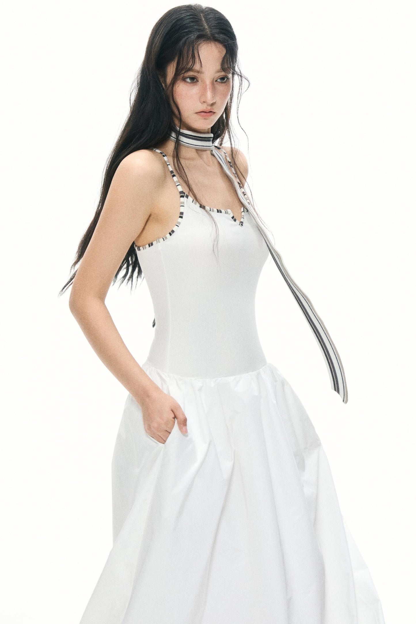 Summer White Halter Maxi Dress