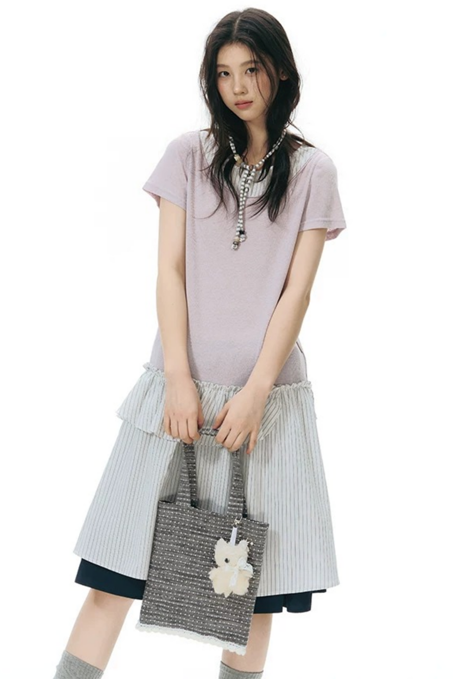 Retro Beaded Striped Envelope Bag