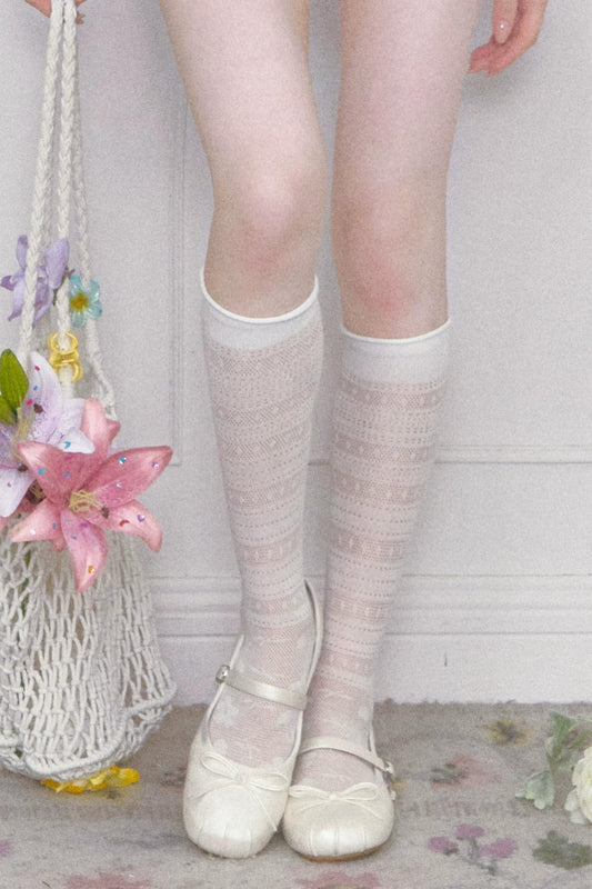 Girly Lace Mid-Calf Socks