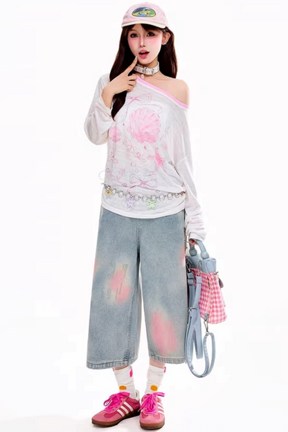 레트로 그라디언트 청반바지