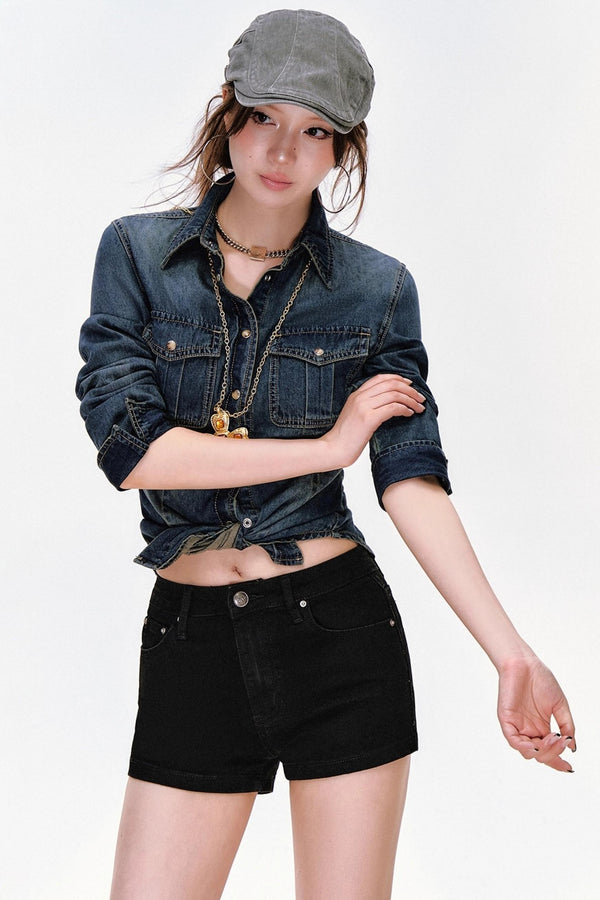 Waist-Cinching Denim Jacket