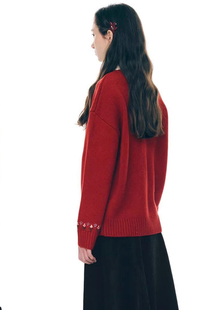 Red Rabbit Knitted Sweater
