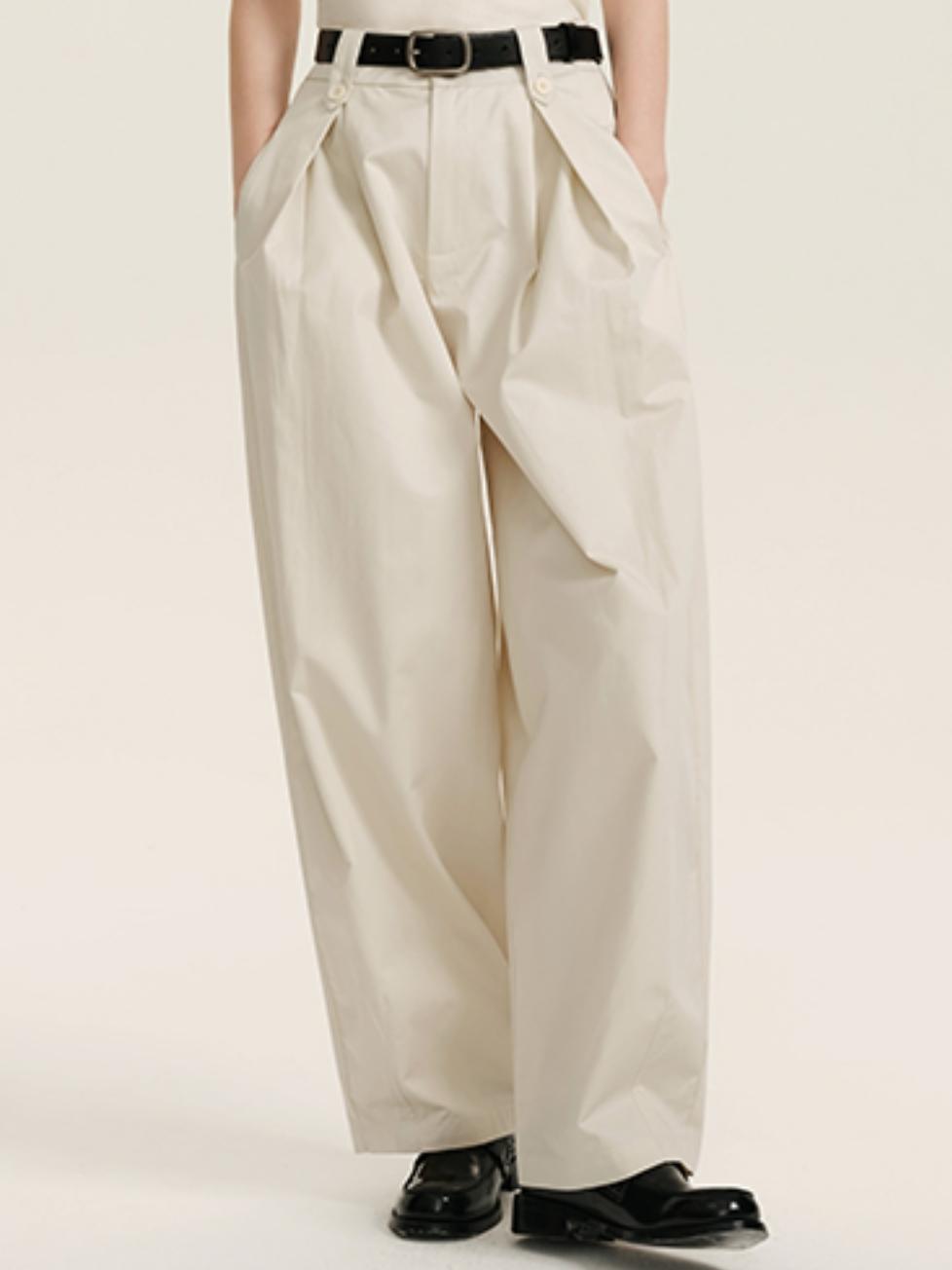 High Waist Pleated Suit Pants