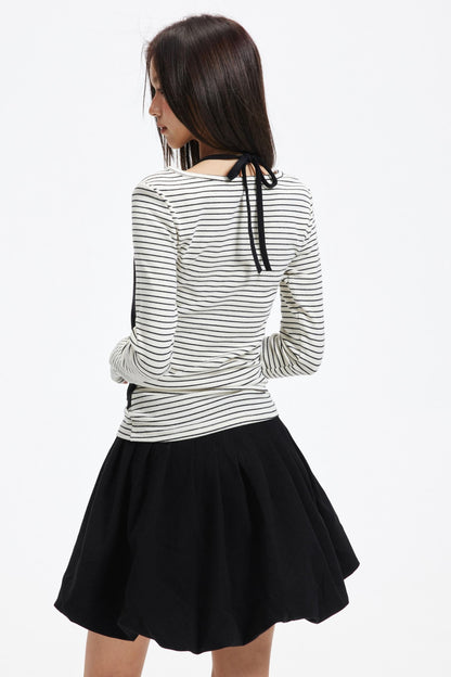 Patchwork Faux Layered Knit Top