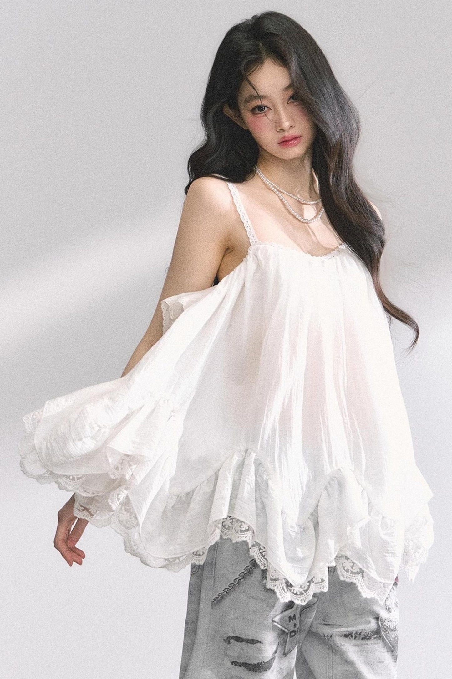 Chiffon Lace Doll Top