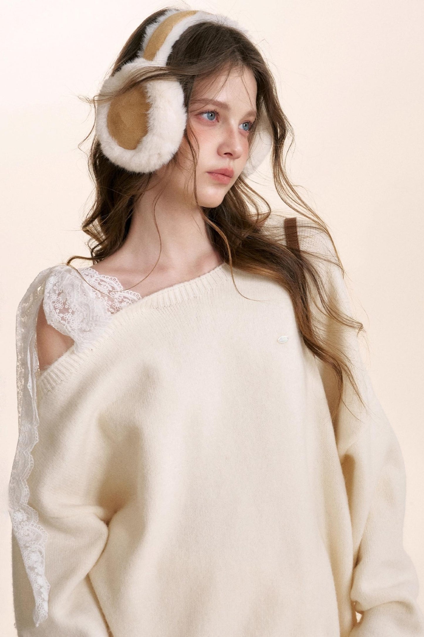 Romantic Lace Wool Sweater Set-Up