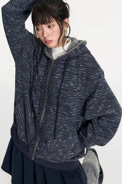 Fungus Edge Lambswool Hooded Cardigan