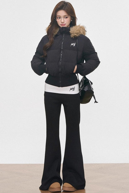 Fur Collar Cotton Jacket Set-Up