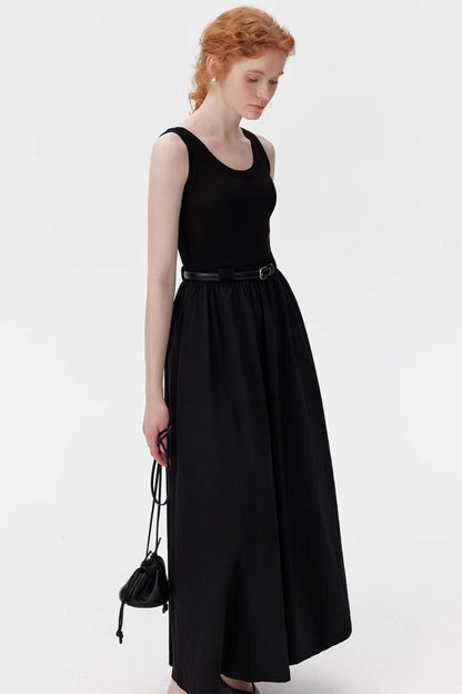 Black Tie-Waist Dress