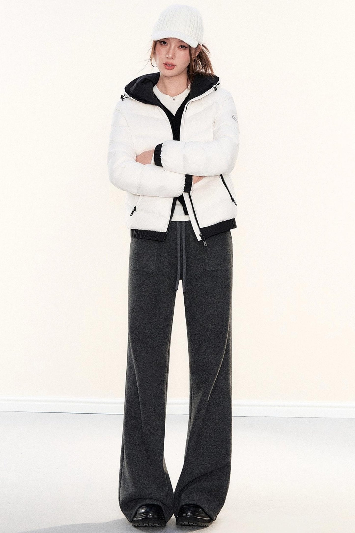 Fleece-Lined Glutinous Rice Pants