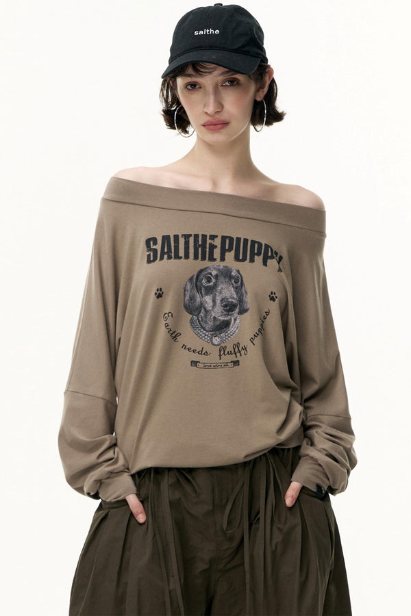 Puppy Print Long Sleeve T-shirt