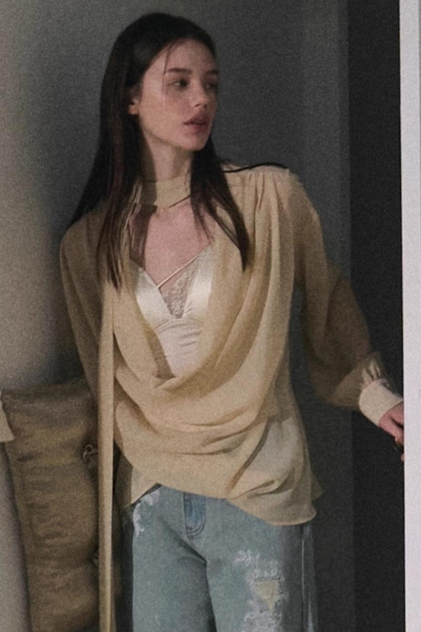 Twilight Chiffon Swing Neck Top