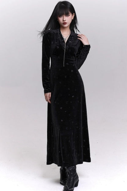 Black Velvet Butterfly Dress