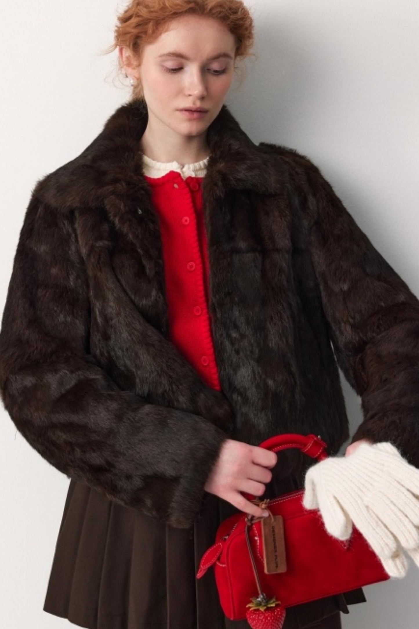 Coffee-Colored Rabbit Fur Coat