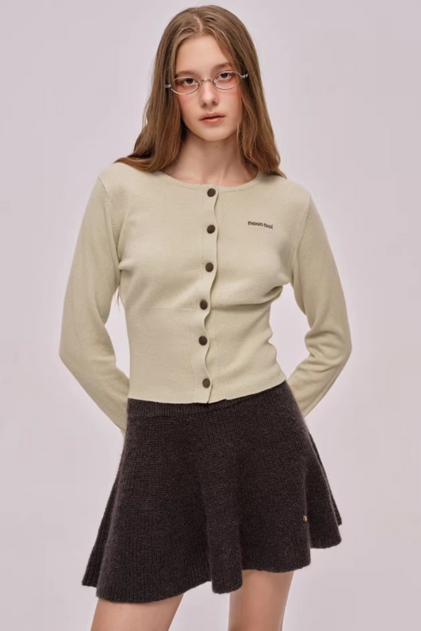 Embroidered Merino Wool Cardigan