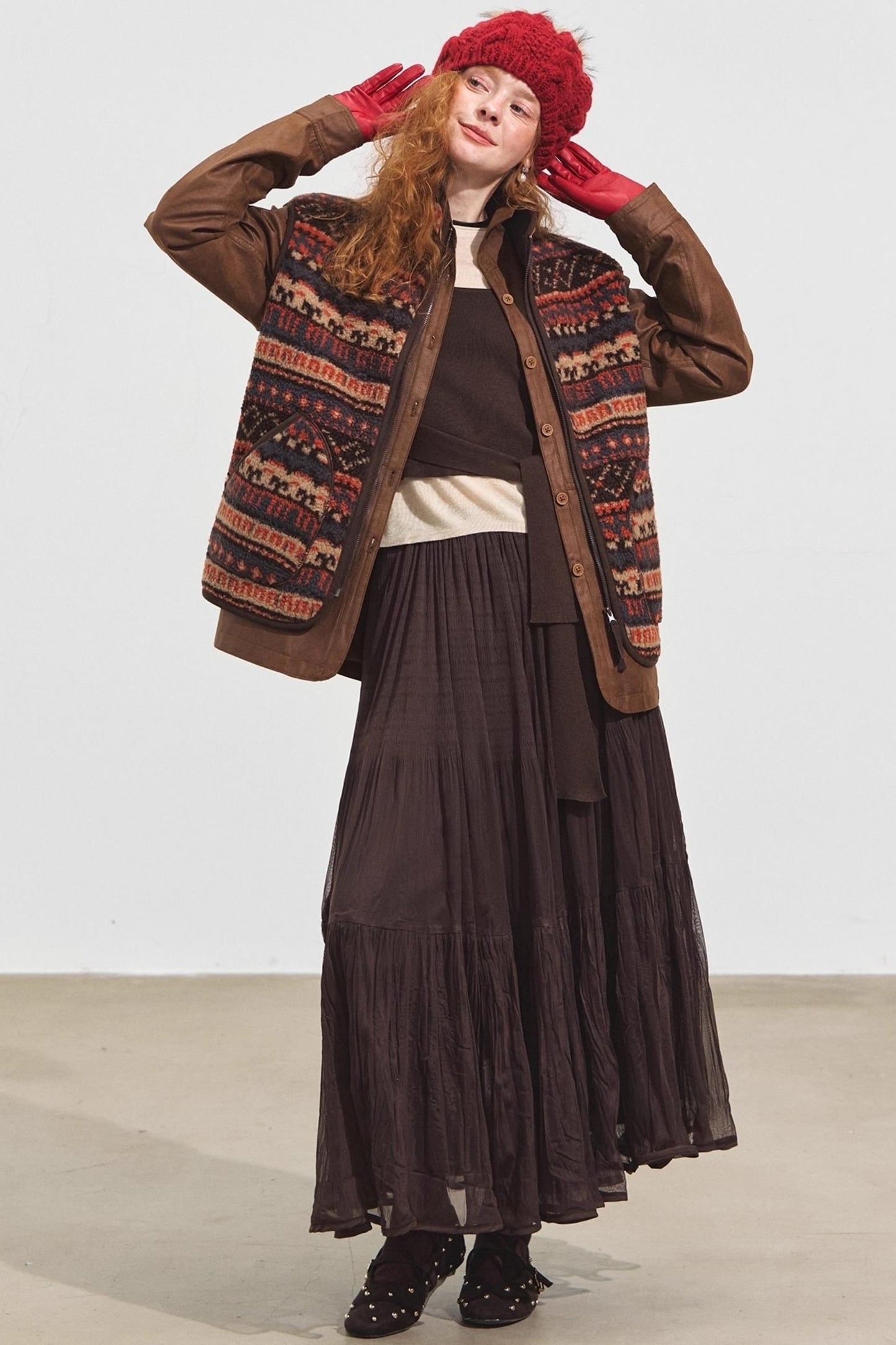 Fair Isle Jacquard Fleece Vest