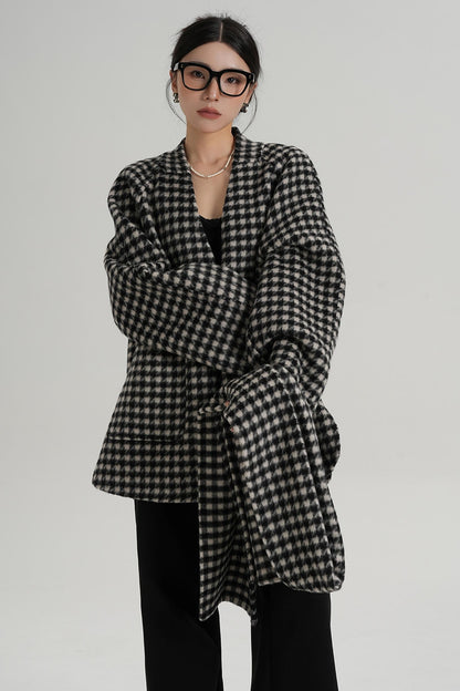 Plaid Wool Coat