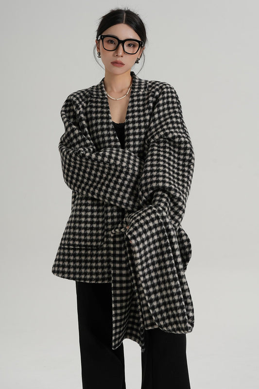 Plaid Wool Coat